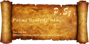 Palay Szofrónia névjegykártya